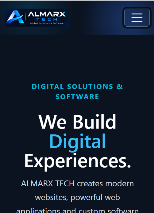 Mobile View Home page