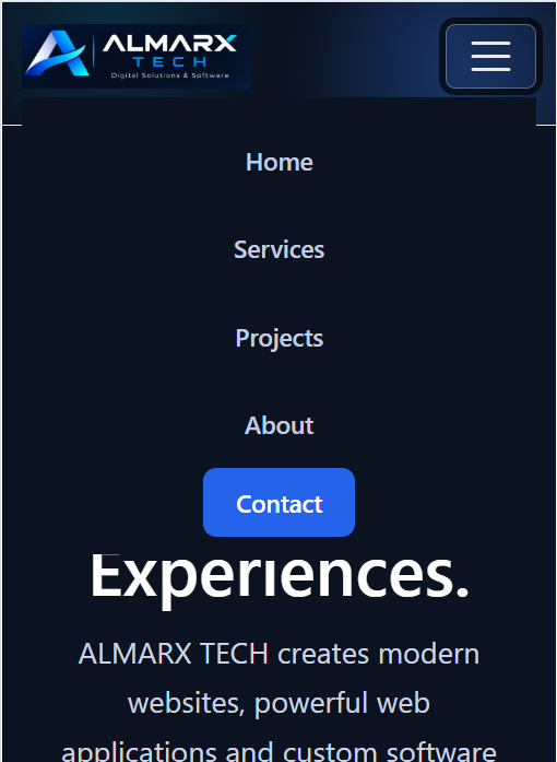 Mobile  Menu View